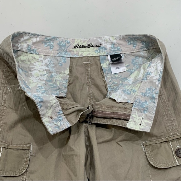 Eddie Bauer Cropped Cargo Pants Drawstring Bottom Size 2 - Picture 7 of 9